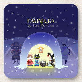 Edo-Nekos Snowy-Feier Getränkeuntersetzer