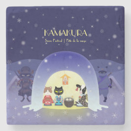 Edo-Nekos Snowy-Feier Steinuntersetzer