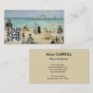 Edouard Manet - Am Strand, Boulogne - QR Code Visitenkarte