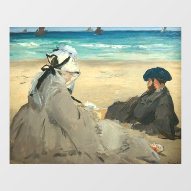 Edouard Manet - Am Strand Fensteraufkleber (Blatt)