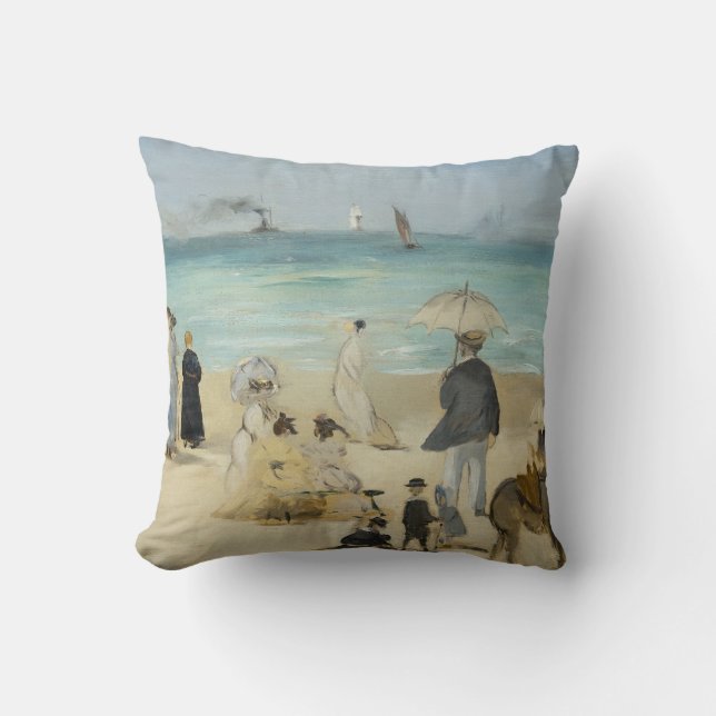 Edouard Manet - Am Strand von Boulogne-sur-Mer Kissen (Vorderseite)