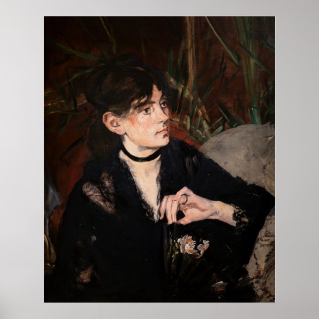 Edouard Manet - Berthe Morisot mit einem Fan 1874 Poster (Vorne)