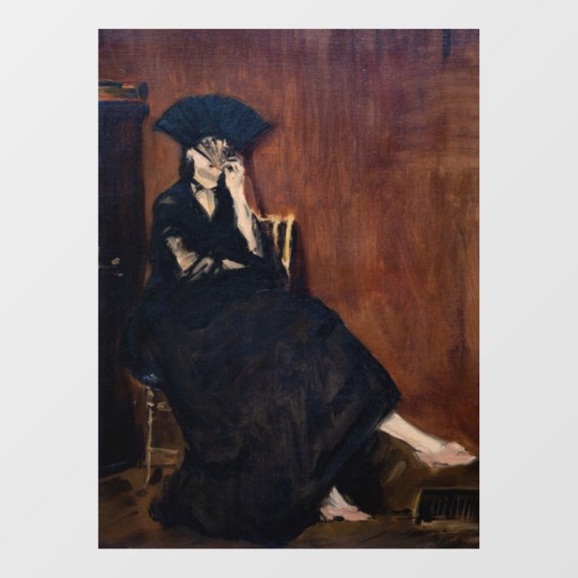 Edouard Manet - Berthe Morisot mit einem Fan Fensteraufkleber (Blatt)