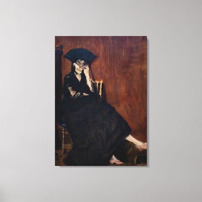 Edouard Manet - Berthe Morisot mit einem Fan Leinwanddruck (Vorderseite)