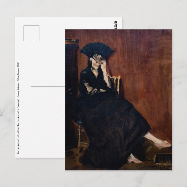 Edouard Manet - Berthe Morisot mit einem Fan Postkarte (Vorne/Hinten)