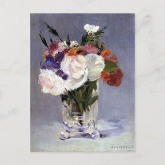 Edouard Manet-Blume in einer Crystal Vase Postkarte