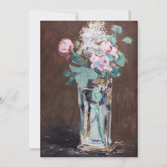 Edouard Manet - Blume in einer Kristallvase Dankeskarte (Vorderseite)