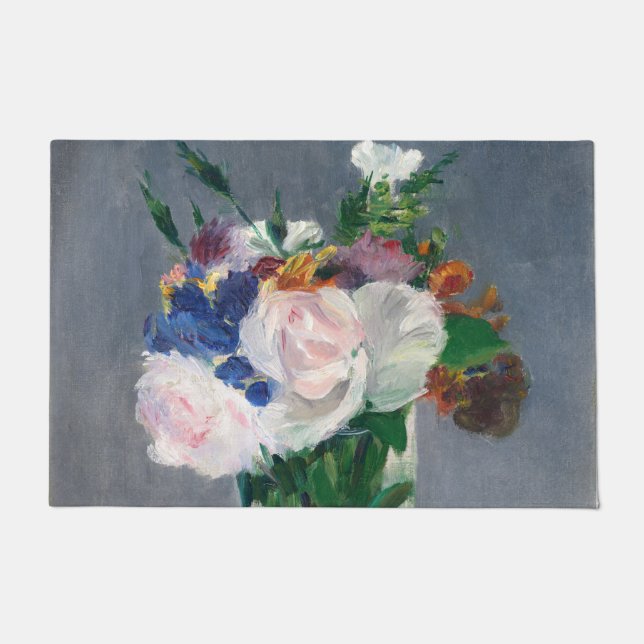 Edouard Manet - Blume in einer Kristallvase Fußmatte (Vorderseite)