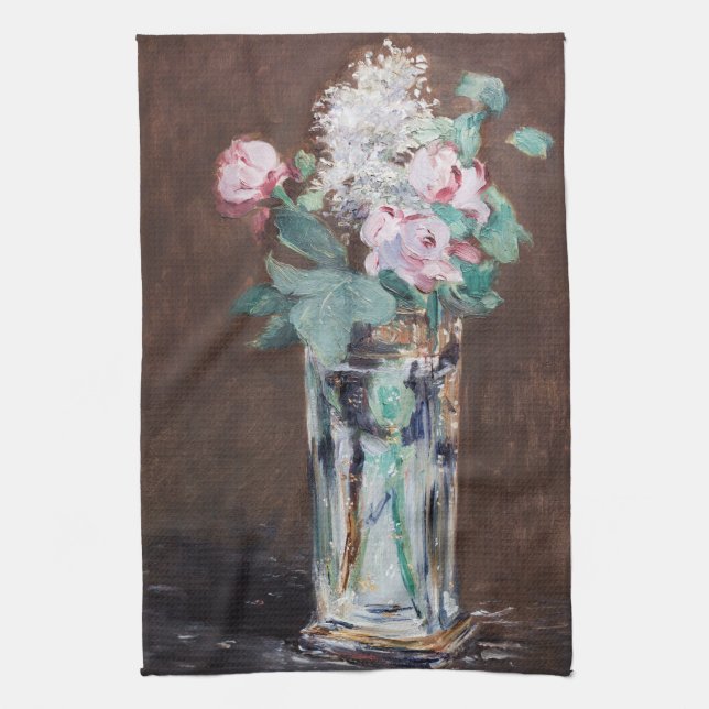 Edouard Manet - Blume in einer Kristallvase Geschirrtuch (Vertikal)