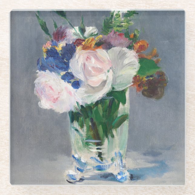 Edouard Manet - Blume in einer Kristallvase Glasuntersetzer (Vorderseite)