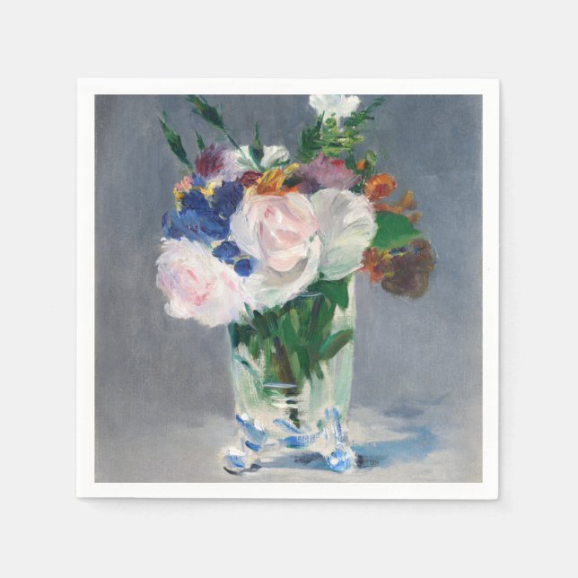 Edouard Manet - Blume in einer Kristallvase Serviette (Vorderseite)