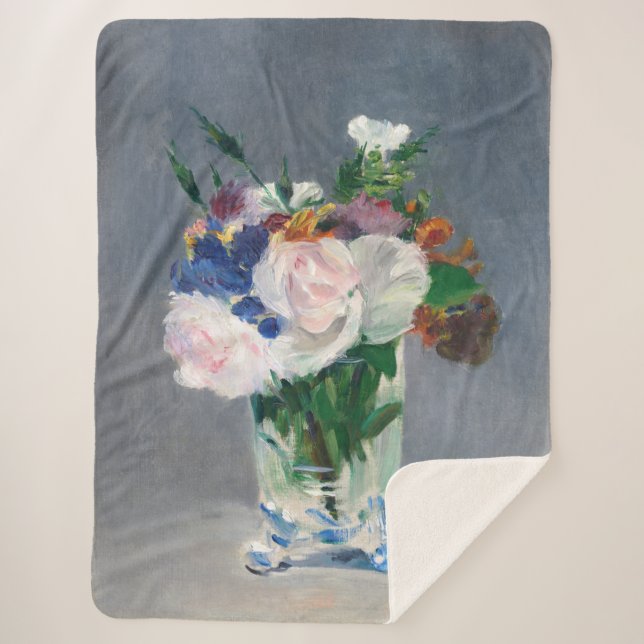 Edouard Manet - Blume in einer Kristallvase Sherpadecke (Vorderseite)