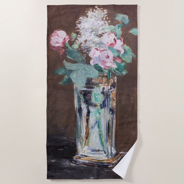Edouard Manet - Blume in einer Kristallvase Strandtuch (Vorderseite)