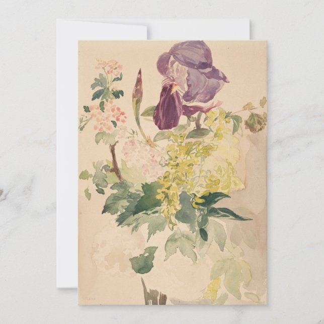 Edouard Manet - Blume Piece with Iris, Laburnum,  Einladung (Vorderseite)