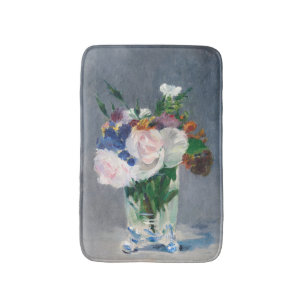 Edouard Manet - Blumen in einer Kristallvase Badematte