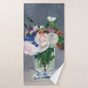Edouard Manet - Blumen in einer Kristallvase Badhandtuch Set