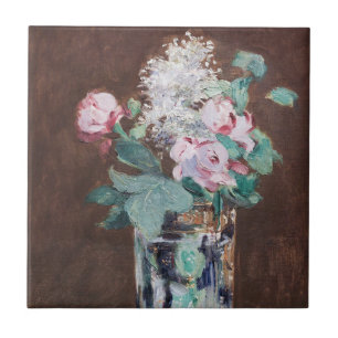 Edouard Manet - Blumen in einer Kristallvase Fliese