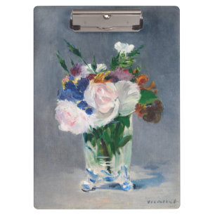 Edouard Manet - Blumen in einer Kristallvase Klemmbrett