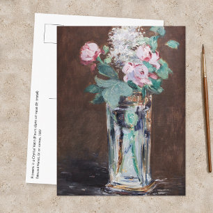 Edouard Manet - Blumen in einer Kristallvase Postkarte