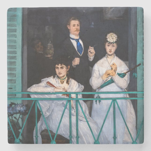 Edouard Manet - Der Balkon / Le Balcon Steinuntersetzer (Vorderseite)