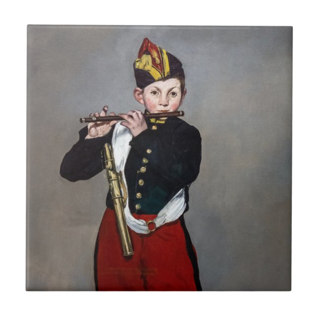 Edouard Manet - Der Faib / Young Flutist Fliese (Vorderseite)