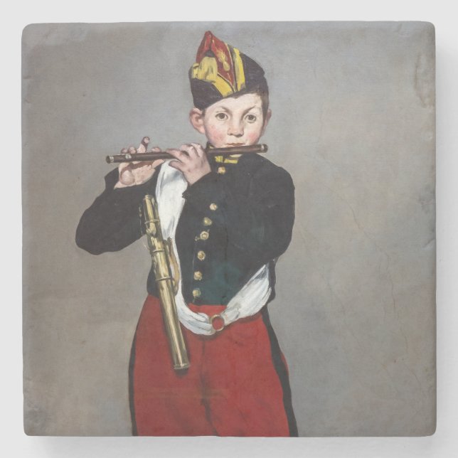 Edouard Manet - Der Faib / Young Flutist Steinuntersetzer (Vorderseite)