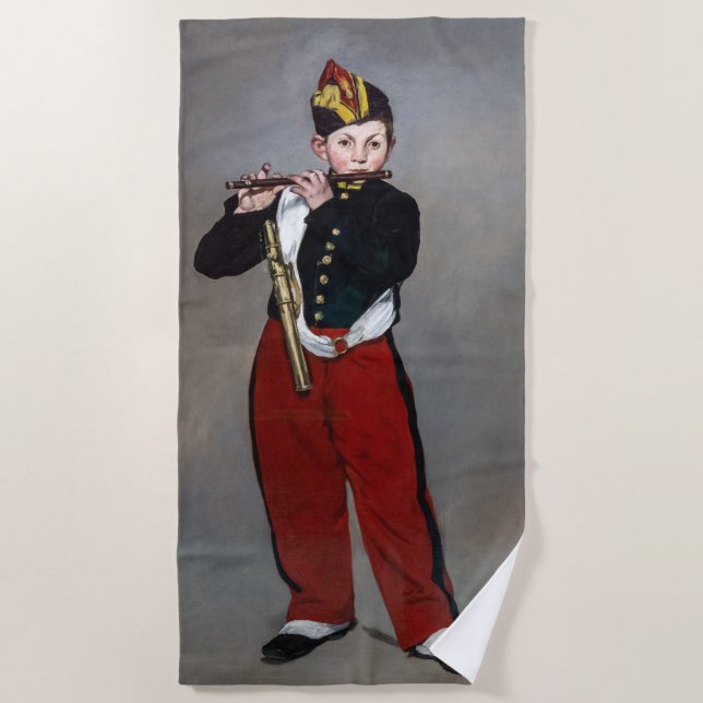 Edouard Manet - Der Faib / Young Flutist Strandtuch (Vorderseite)