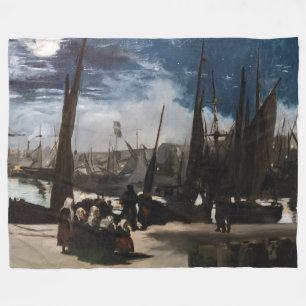 Edouard Manet - Der Hafen von Boulogne bei Mondlic Fleecedecke
