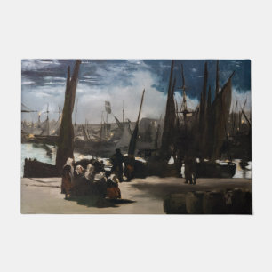Edouard Manet - Der Hafen von Boulogne bei Mondlic Fußmatte