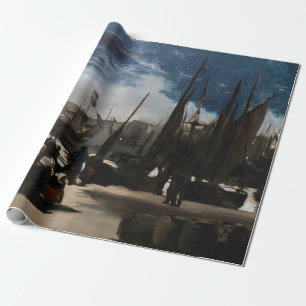 Edouard Manet - Der Hafen von Boulogne bei Mondlic Geschenkpapier