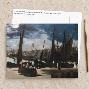 Edouard Manet - Der Hafen von Boulogne bei Mondlic Postkarte