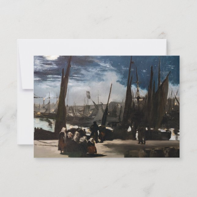 Edouard Manet - Der Hafen von Boulogne durch Mondl Dankeskarte (Vorderseite)