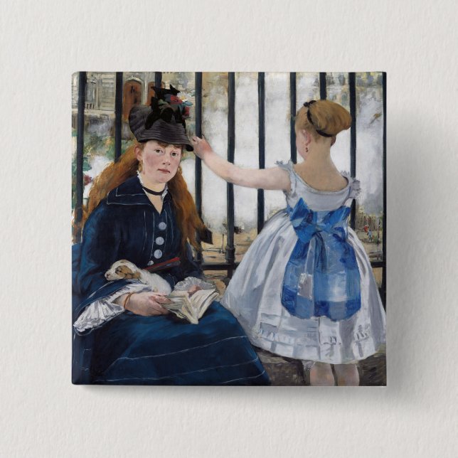 Edouard Manet - Die Eisenbahn Button (Vorderseite)
