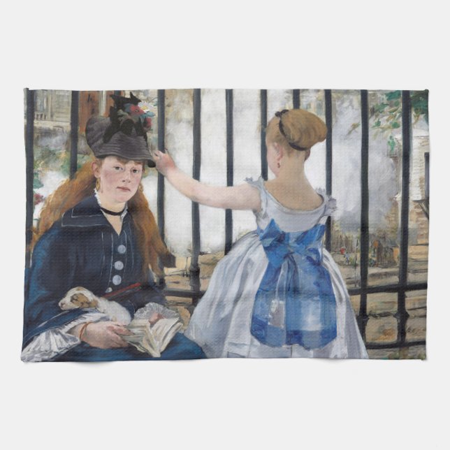 Edouard Manet - Die Eisenbahn Geschirrtuch (Horizontal)