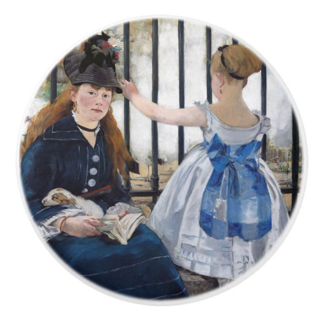 Edouard Manet - Die Eisenbahn Keramikknauf (Vorderseite)