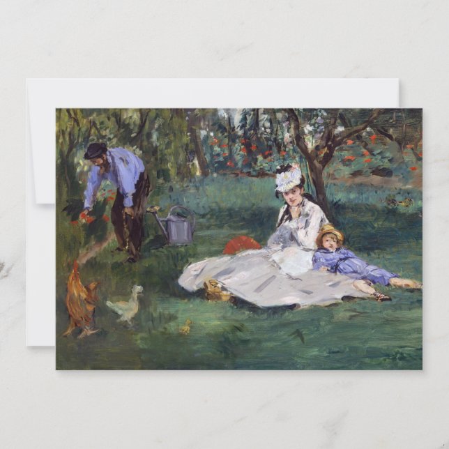 Edouard Manet - Die Familie Monet im Garten Einladung (Vorderseite)