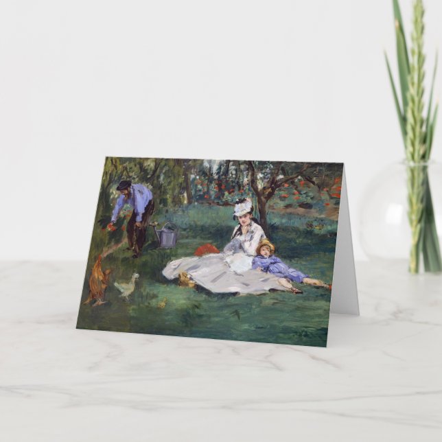 Edouard Manet - Die Familie Monet im Garten Karte (Vorderseite)