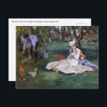 Edouard Manet - Die Familie Monet im Garten Postkarte<br><div class="desc">Die Familie Monet in ihrem Garten in Argenteuil / La Famille Monet dans son jardin - Edouard Manet,  1874</div>
