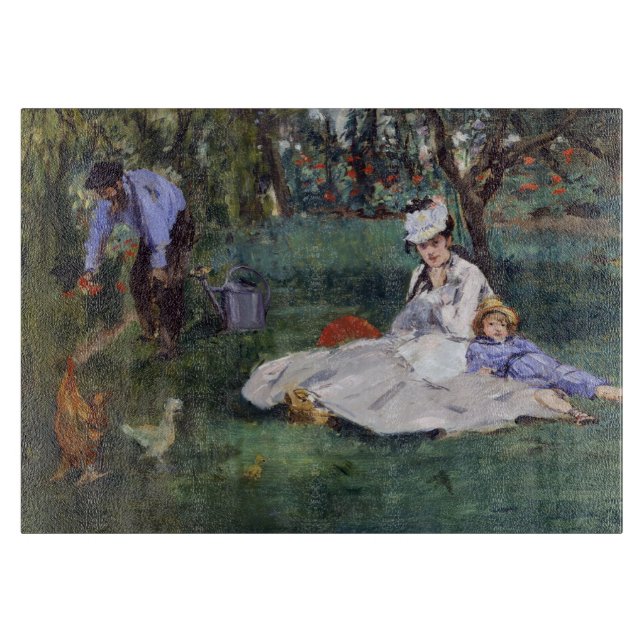 Edouard Manet - Die Familie Monet im Garten Schneidebrett (Vorderseite)