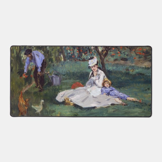Edouard Manet - Die Familie Monet im Garten Schreibtischunterlage (Vorderseite)