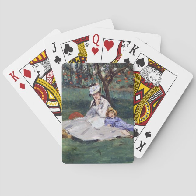 Edouard Manet - Die Familie Monet im Garten Spielkarten (Rückseite)