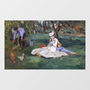 Edouard Manet - Die Familie Monet in ihrem Garten Fensteraufkleber