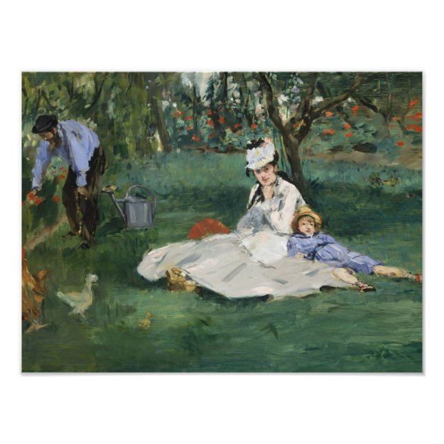 Edouard Manet - Die Familie Monet in ihrem Garten Fotodruck (Vorne)