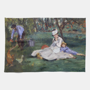 Edouard Manet - Die Familie Monet in ihrem Garten Geschirrtuch