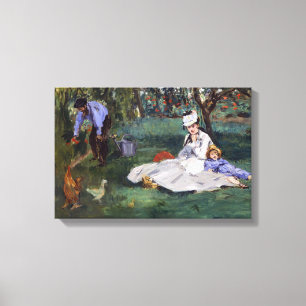 Edouard Manet - Die Familie Monet in ihrem Garten Leinwanddruck