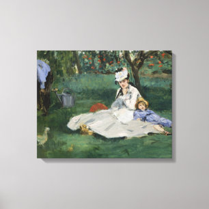 Edouard Manet - Die Familie Monet in ihrem Garten Leinwanddruck