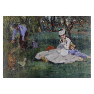 Edouard Manet - Die Familie Monet in ihrem Garten Schneidebrett