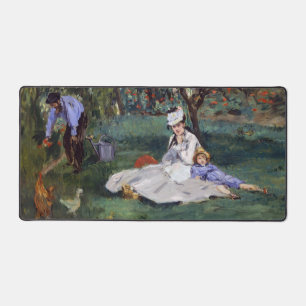 Edouard Manet - Die Familie Monet in ihrem Garten Schreibtischunterlage