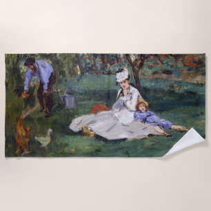 Edouard Manet - Die Familie Monet in ihrem Garten Strandtuch
