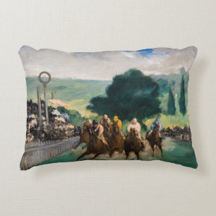 Edouard Manet - Die Pferderennen in Longchamp Dekokissen